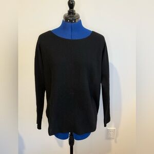 Vince Women's Black Ribbed 100% Cashmere Sweater